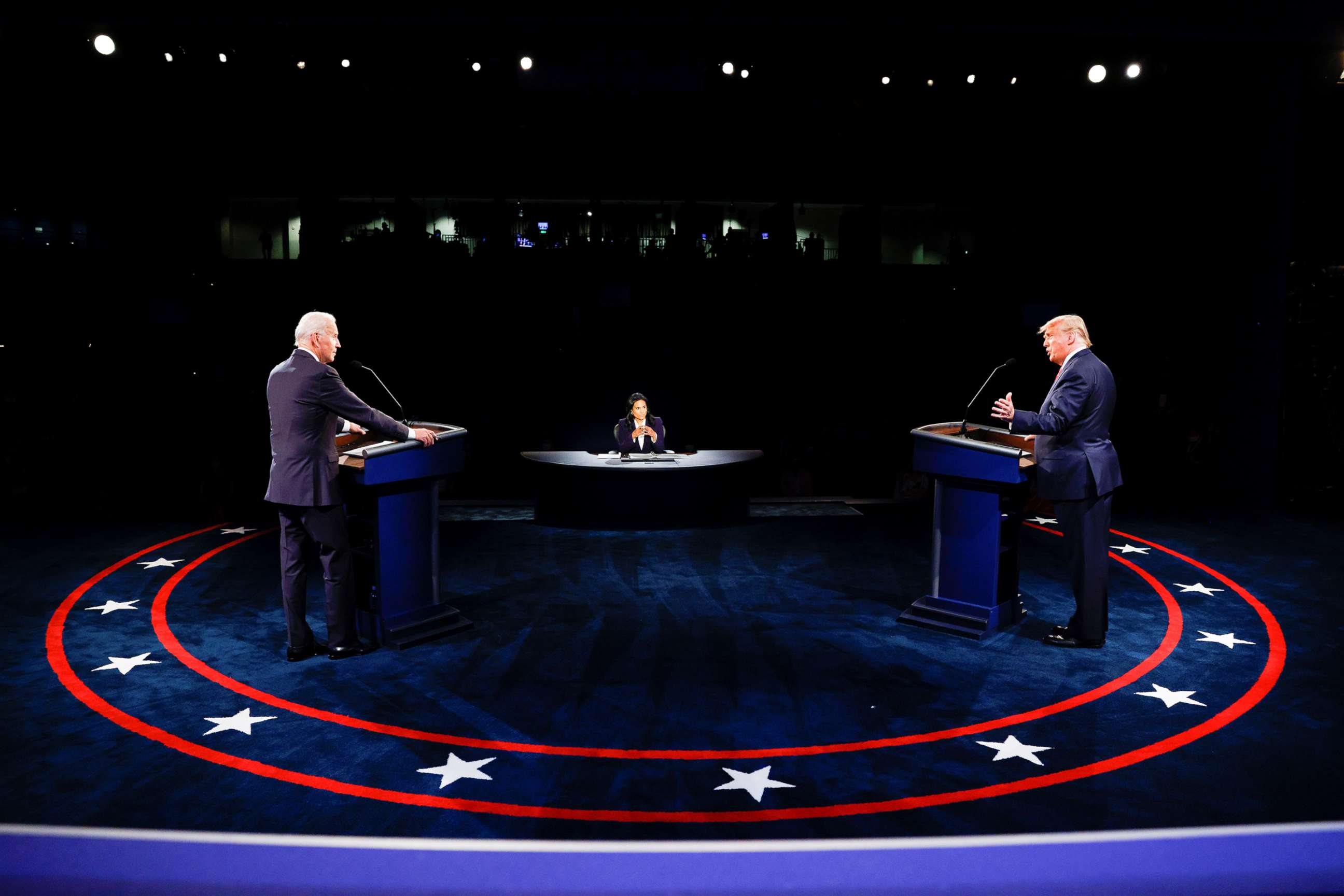 PHOTO: President Donald Trump speaks during the third and final presidential debate with Democratic presidential nominee Joe Biden at Belmont University in Nashville, Tenn., Oct. 22, 2020.