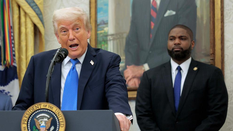Rep. Donalds downplays Trump connection on governor campaign website