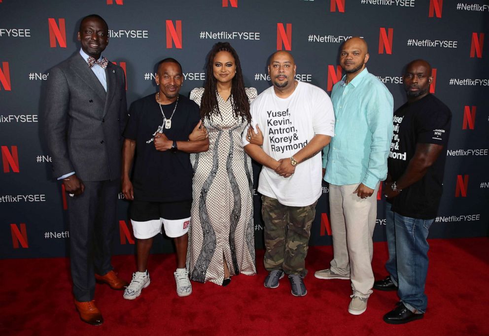 PHOTO: From left, Yusef Salaam, Korey Wise, Ava DuVernay, Raymond Santana, Kevin Richardson and Antron McCay are shown as they attend Netflix's FYSEE event for "When They See Us" on June 09, 2019, in Los Angeles.