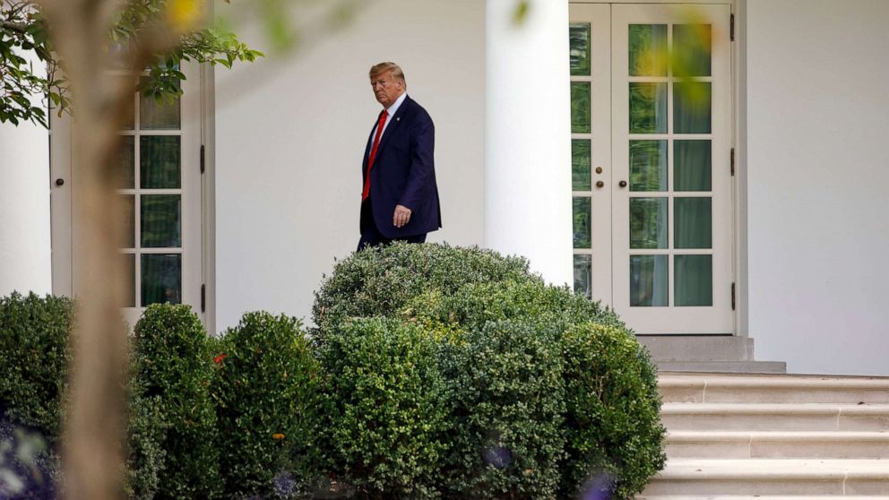 PHOTO: President Donald Trump walks to the Oval Office of the White House, Sept. 26, 2019.