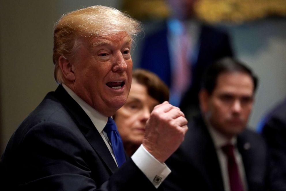 PHOTO: President Donald Trump meets with bi-partisan members of Congress to discuss school and community safety in the wake of the Florida school shootings at the White House in Washington, Feb. 28, 2018.