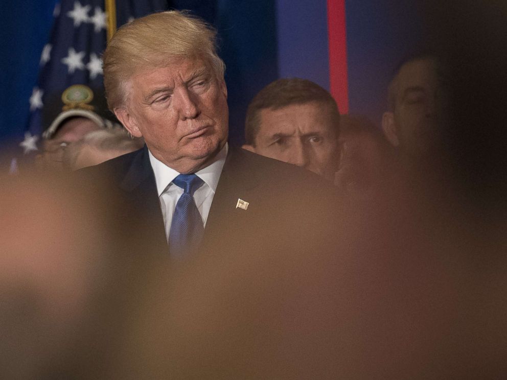 PHOTO: Donald Trump, 2016 Republican presidential nominee, listens to a speaker during a campaign event at the Trump International Hotel in Washington, D.C.,Friday, Sept. 16, 2016.
