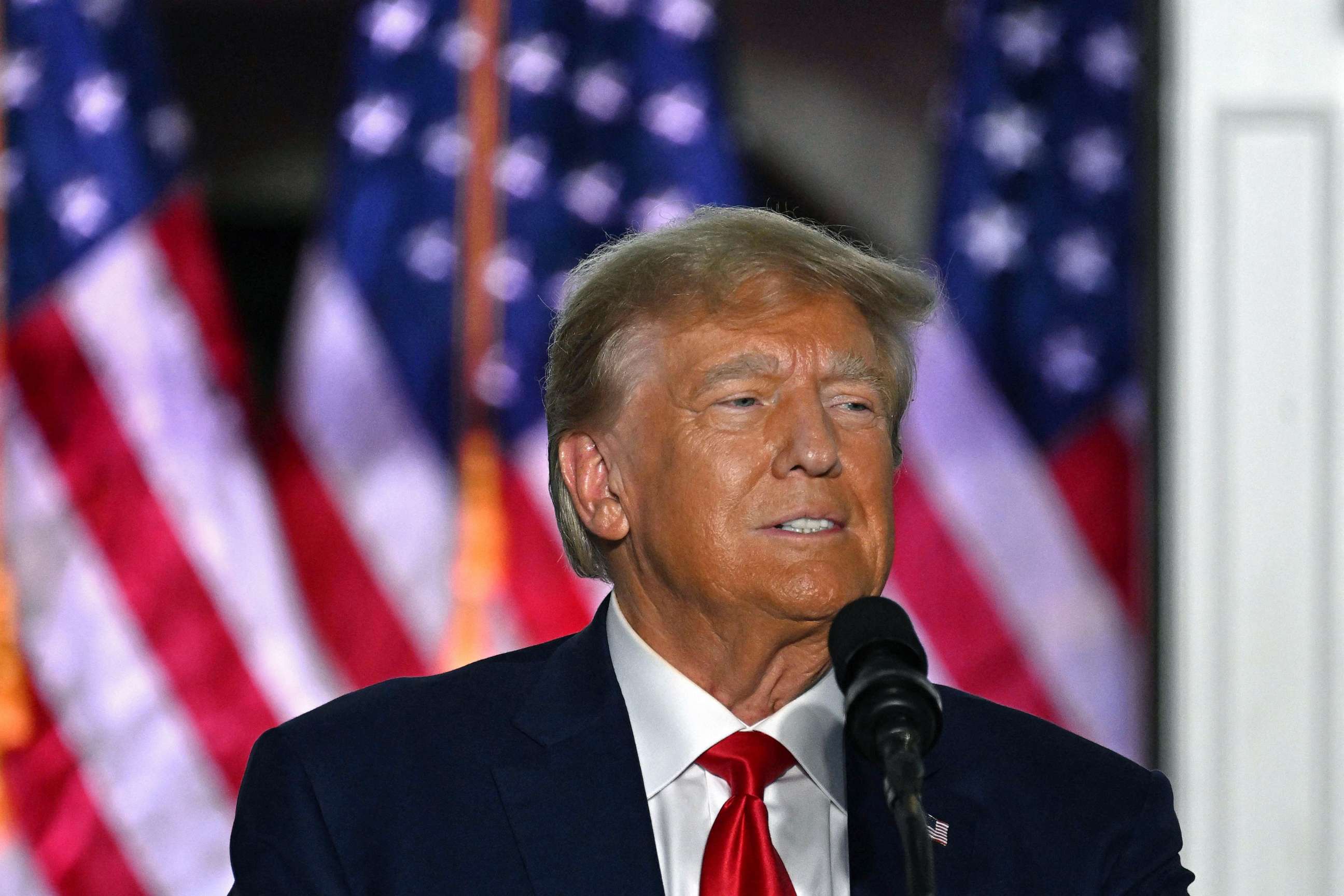 PHOTO: Former President Donald Trump delivers remarks at Trump National Golf Club Bedminster in Bedminster, N. J., on June 13, 2023.