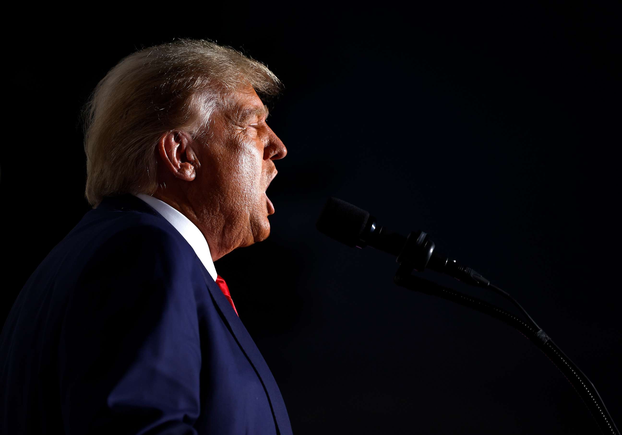 PHOTO: Former President Donald Trump speaks at the Trump National Golf Club on June 13, 2023 in Bedminster, N. J.