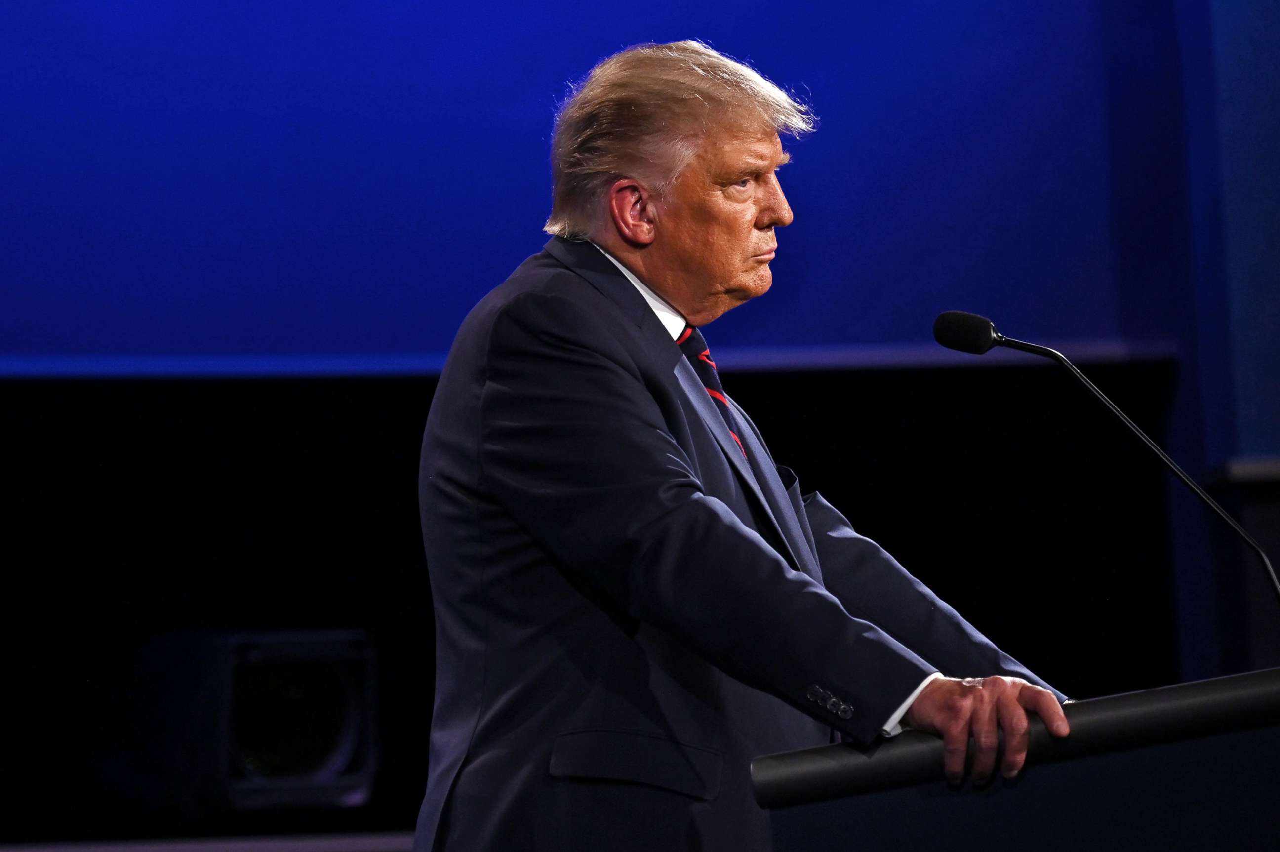 PHOTO: President Donald Trump participates in the first presidential debate, Sept. 29, 2020, in Cleveland.