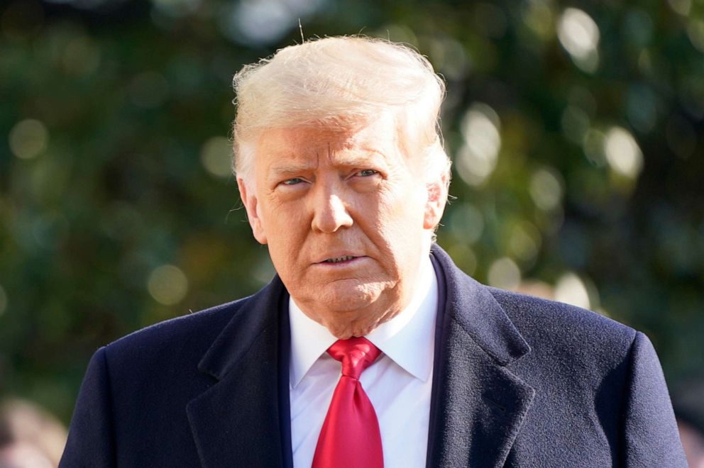 PHOTO: President Donald Trump walks to board Marine One on the South Lawn of the White House, Jan. 12, 2021, in Washington.