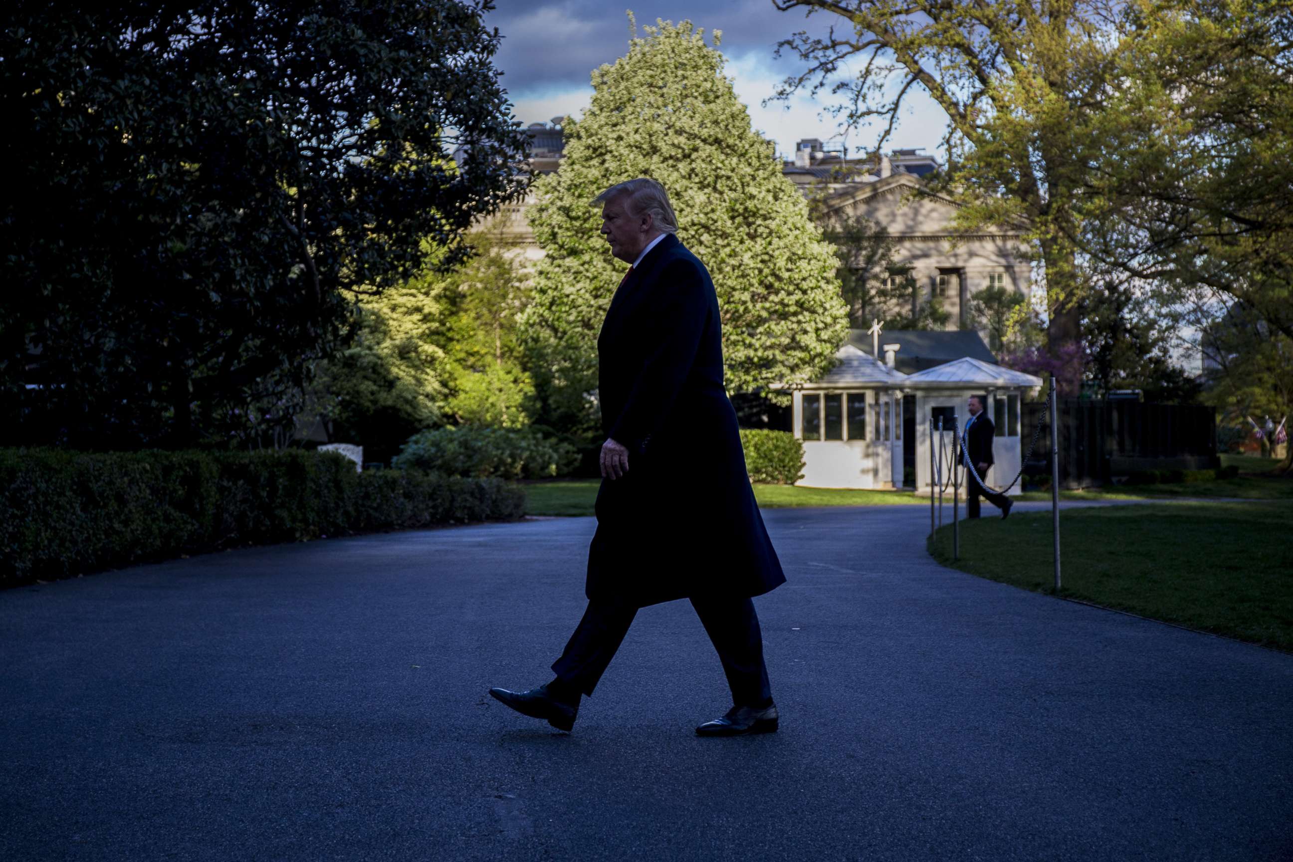 PHOTO: President Donald Trump returns to the White House following a trip to Minnesota on April 15, 2019 in Washington, D.C.