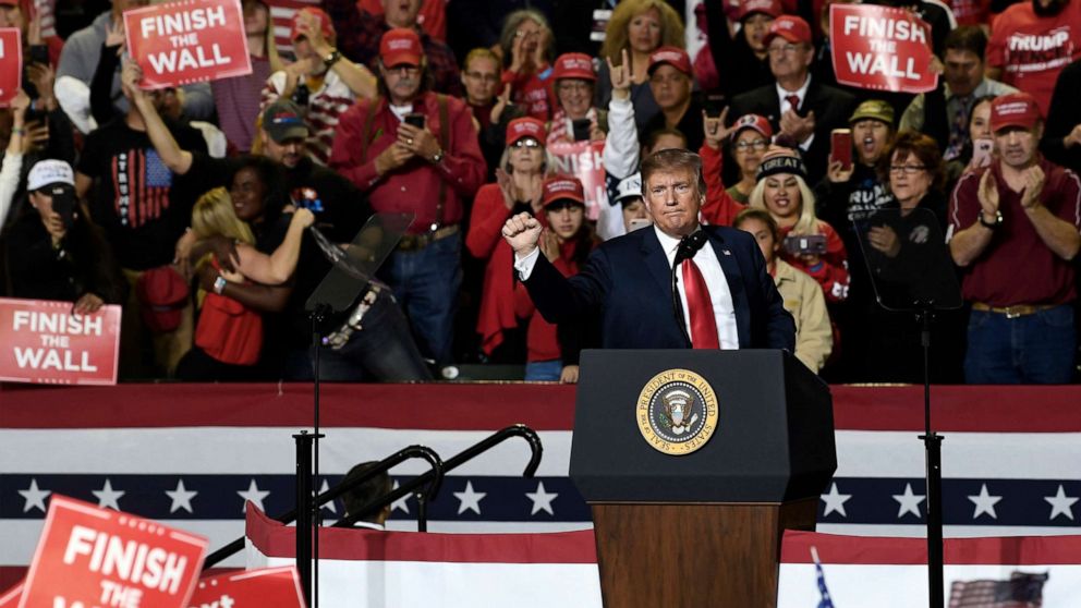 PHOTO: President Donald Trump speaks during a rally in El Paso, Texas, Feb. 11, 2019.
