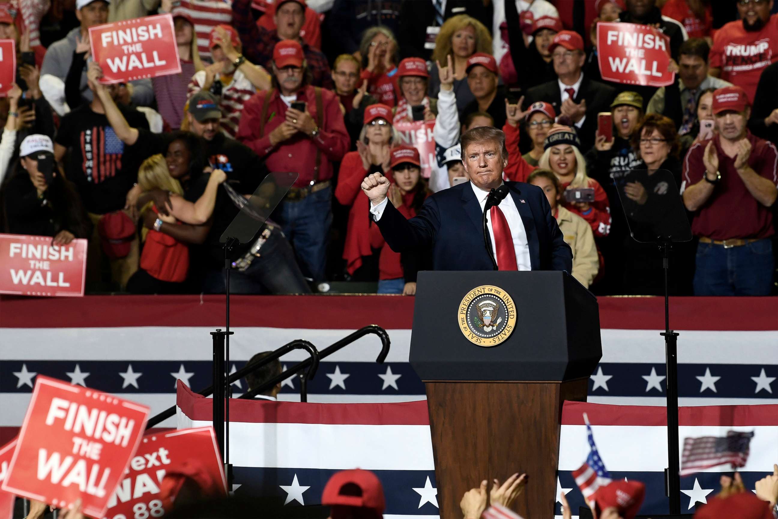 PHOTO: President Donald Trump speaks during a rally in El Paso, Texas, Feb. 11, 2019.
