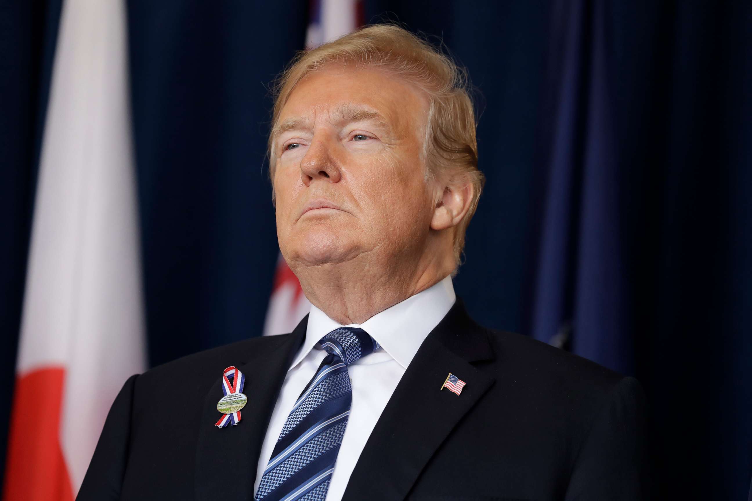 PHOTO: President Donald Trump participates in the Sept. 11th Flight 93 Memorial Service, Sept. 11, 2018, in Shanksville, Pa.