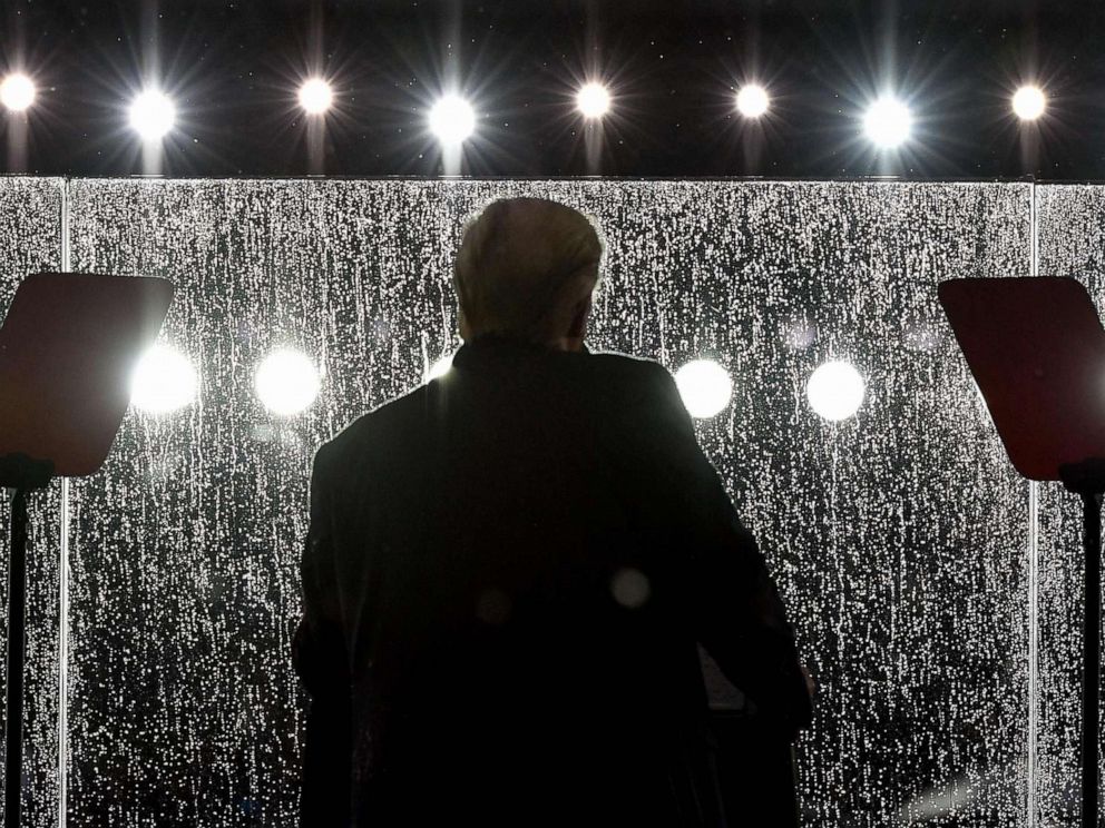 PHOTO: President Donald Trump speaks during the Salute to America Fourth of July event at the Lincoln Memorial in Washington, July 4, 2019.