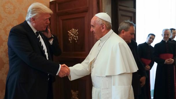 Pope Francis meets with President Donald Trump on the occasion of their private audience at the Vatican, May 24, 2017. 