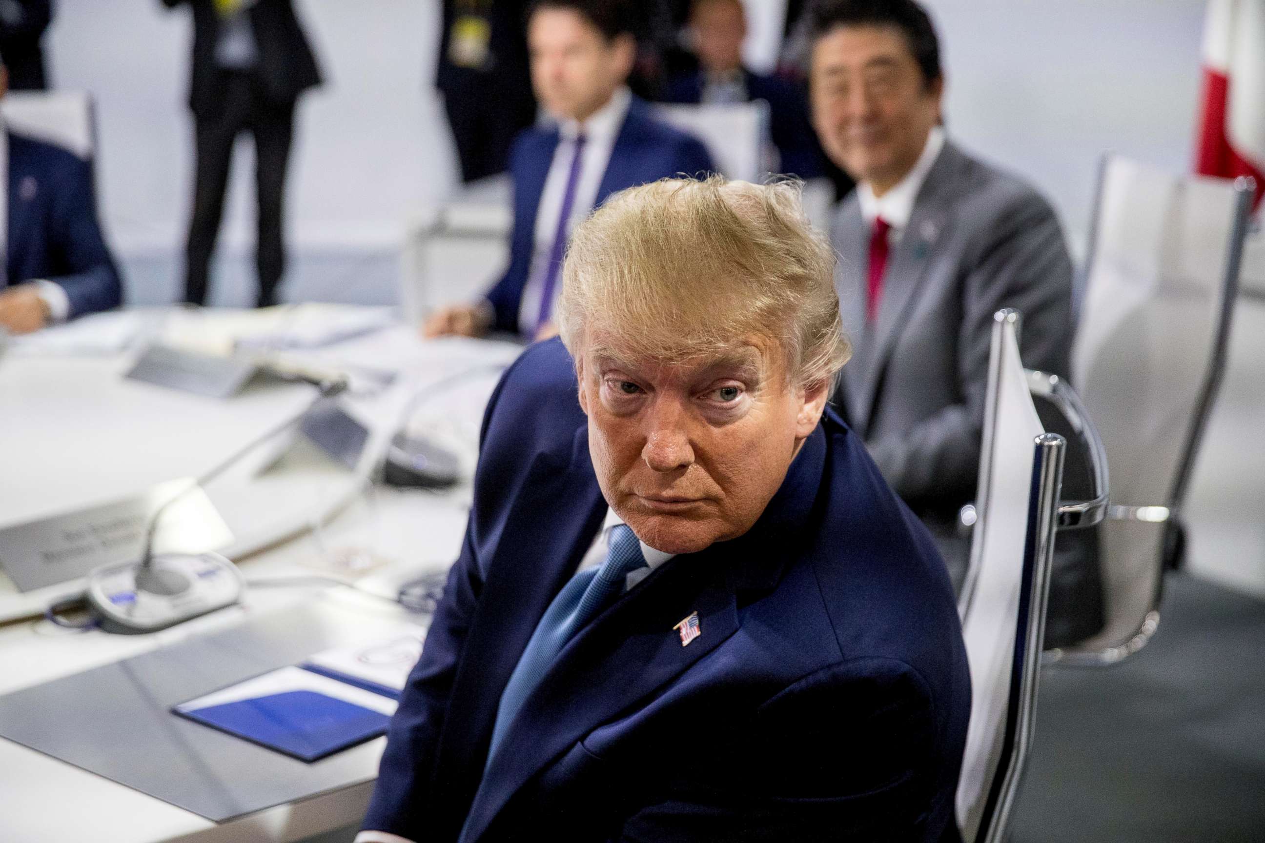 PHOTO: President Donald Trump participates in a Working Session on the Global Economy, Foreign Policy, and Security Affairs at the G-7 summit in Biarritz, France, on Sunday, Aug. 25, 2019. 