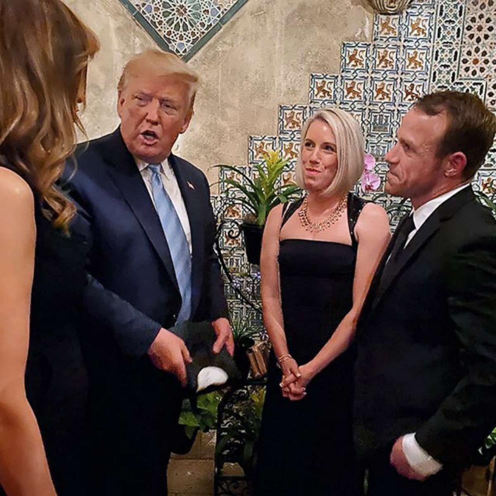 PHOTO: Navy Seal Edward Gallagher and his wife Andrea meet with President Trump and his wife Melania at Mar-a-Lago in Palm Beach, Fla., in a photo posted to Gallagher's Instagram account on Dec. 21, 2019.