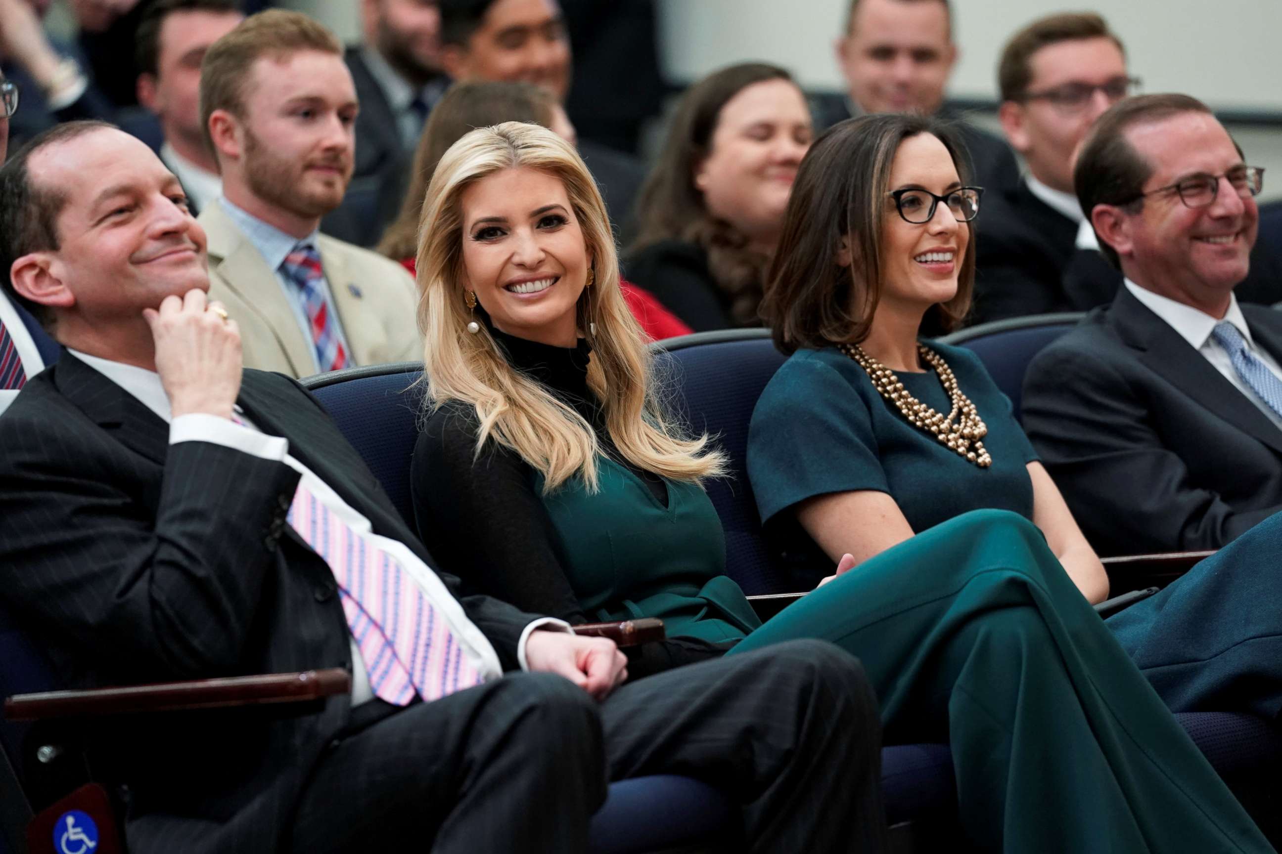 PHOTO: White House senior adviser Ivanka Trump looks on as President Donald Trump participates in a youth forum titled Generation Next, at the White House in Washington, March 22, 2018.