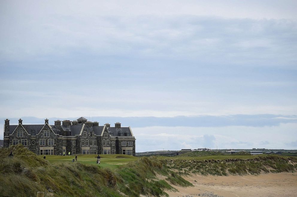 PHOTO: In this May 28, 2019, file photo, people play golf at President Donald Trump's Doonbeg Golf Club in the County Clare village of Doonbeg, Ireland.