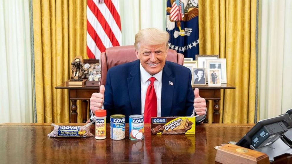 PHOTO: President Donald Trump posted this photo with Goya products to his Instagram account, July 15, 2020.