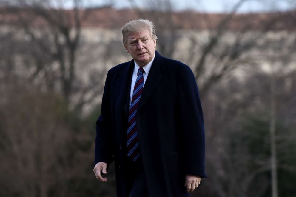 PHOTO: President Donald Trump returns to the White House after receiving his annual physical exam at Walter Reed National Military Medical Center, Feb. 8, 2019. 