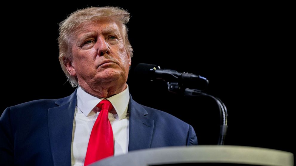 PHOTO: Former President Donald Trump speaks during the American Freedom Tour at the Austin Convention Center, May 14, 2022, in Austin, Texas. 