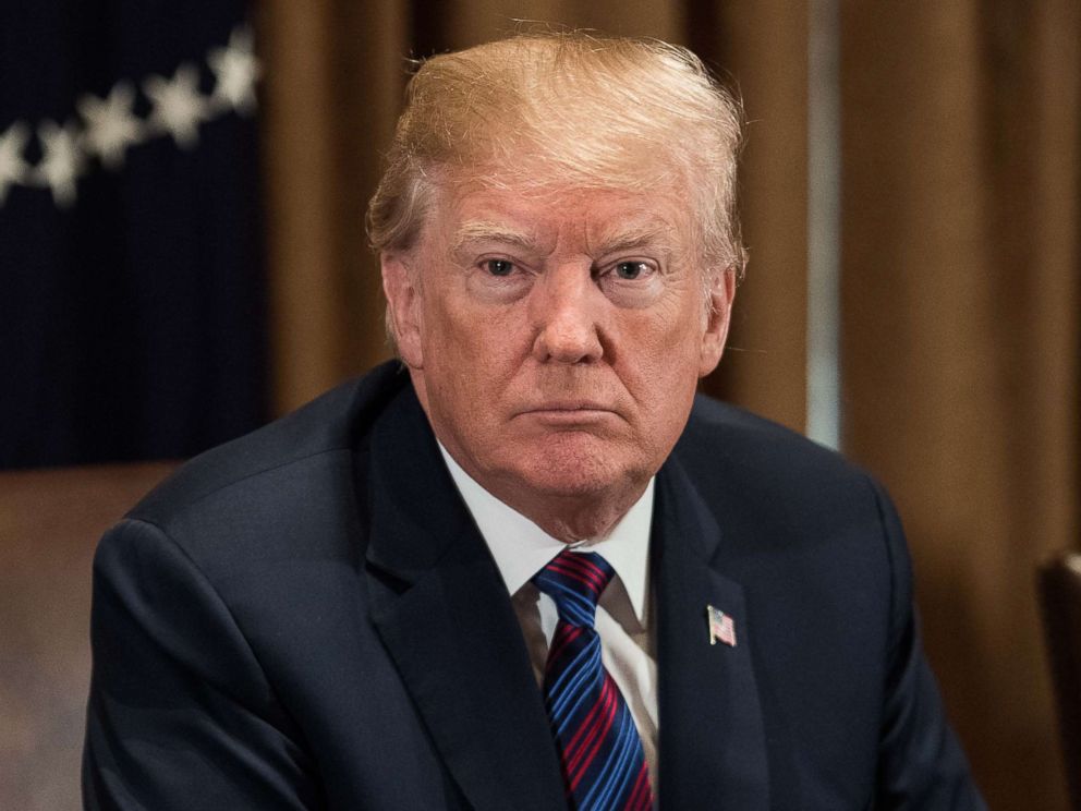 PHOTO: President Donald Trump attends a meeting with governors and members of Congress on agriculture at the White House in Washington on April 12, 2018.