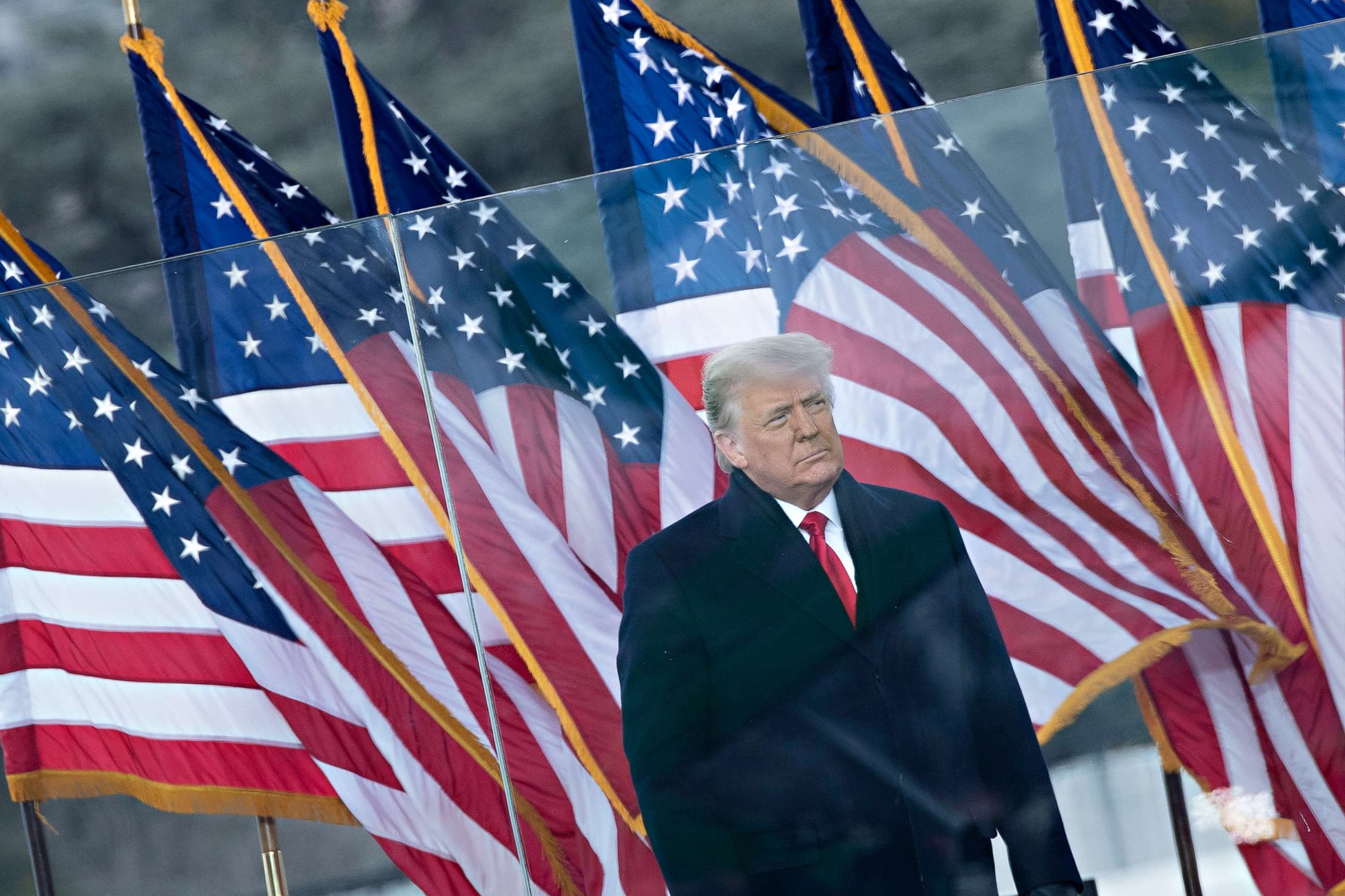 PHOTO: President Donald Trump speaks to supporters from The Ellipse near the White House on January 6, 2021, in Washington.