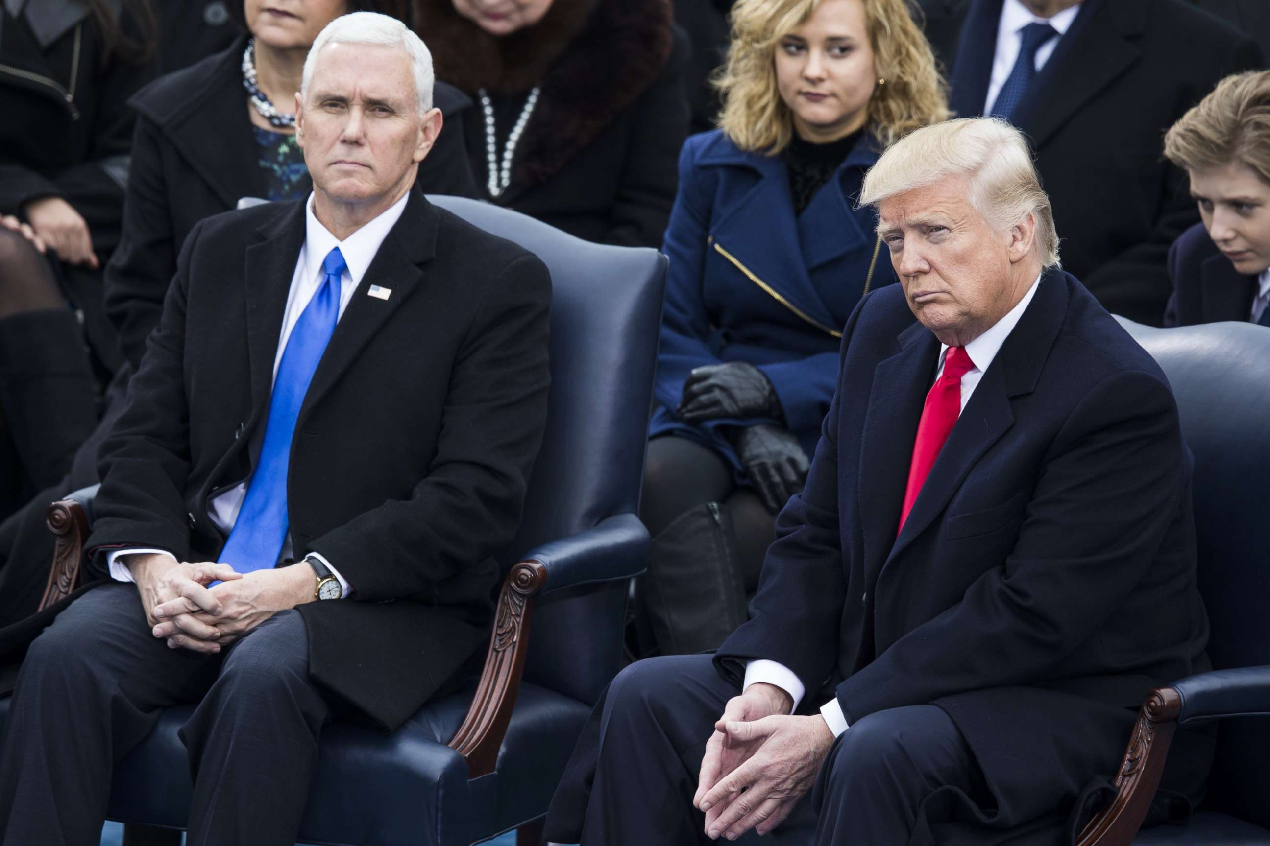 PHOTO: President-elect Donald Trump and Vice President-elect Mike Pence during the 58th U.S. Presidential Inauguration in Washington, D.C.on January 20, 2017.