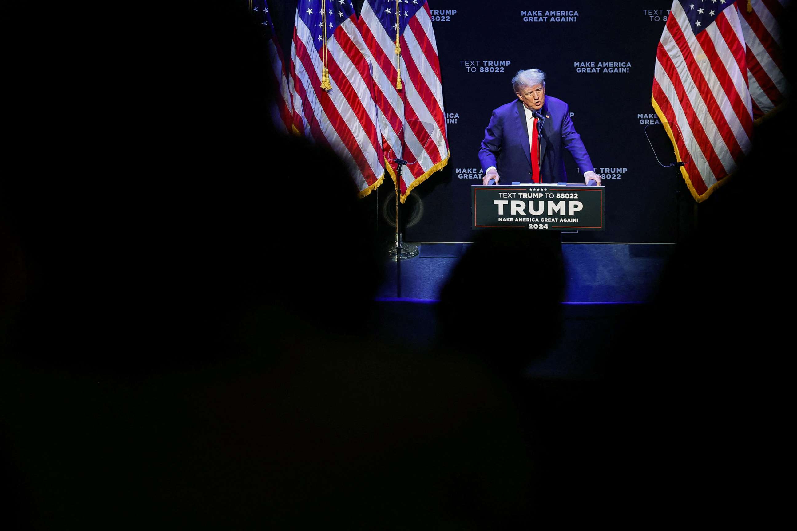 PHOTO: Former President Donald Trump delivers remarks on education as he holds a campaign rally with supporters, in Davenport, Iowa, March 13, 2023.