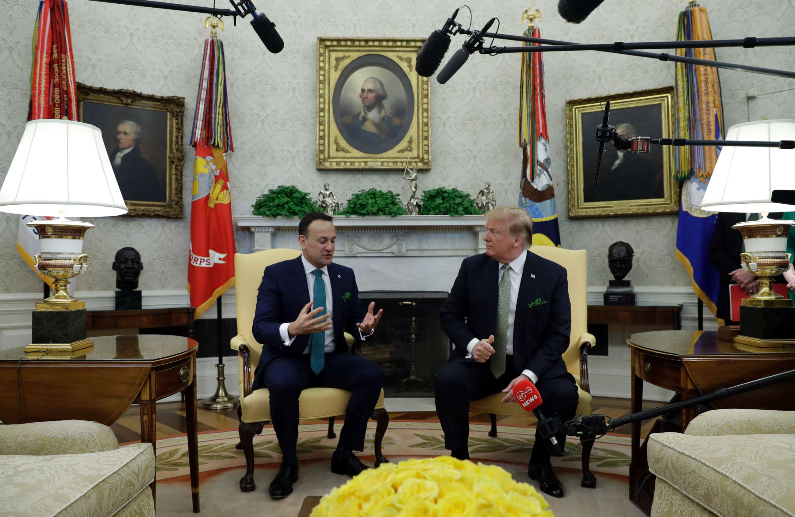 PHOTO: President Donald Trump meets with Irish Prime Minister Leo Varadkar in the Oval Office of the White House, March 14, 2019.