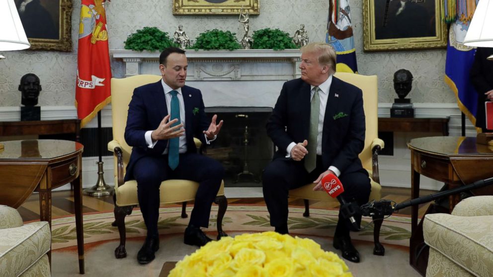 President Donald Trump meets with Irish Prime Minister Leo Varadkar in the Oval Office of the White House, March 14, 2019.