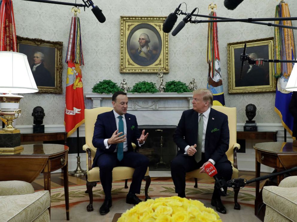 PHOTO: President Donald Trump meets with Irish Prime Minister Leo Varadkar in the Oval Office of the White House, March 14, 2019.