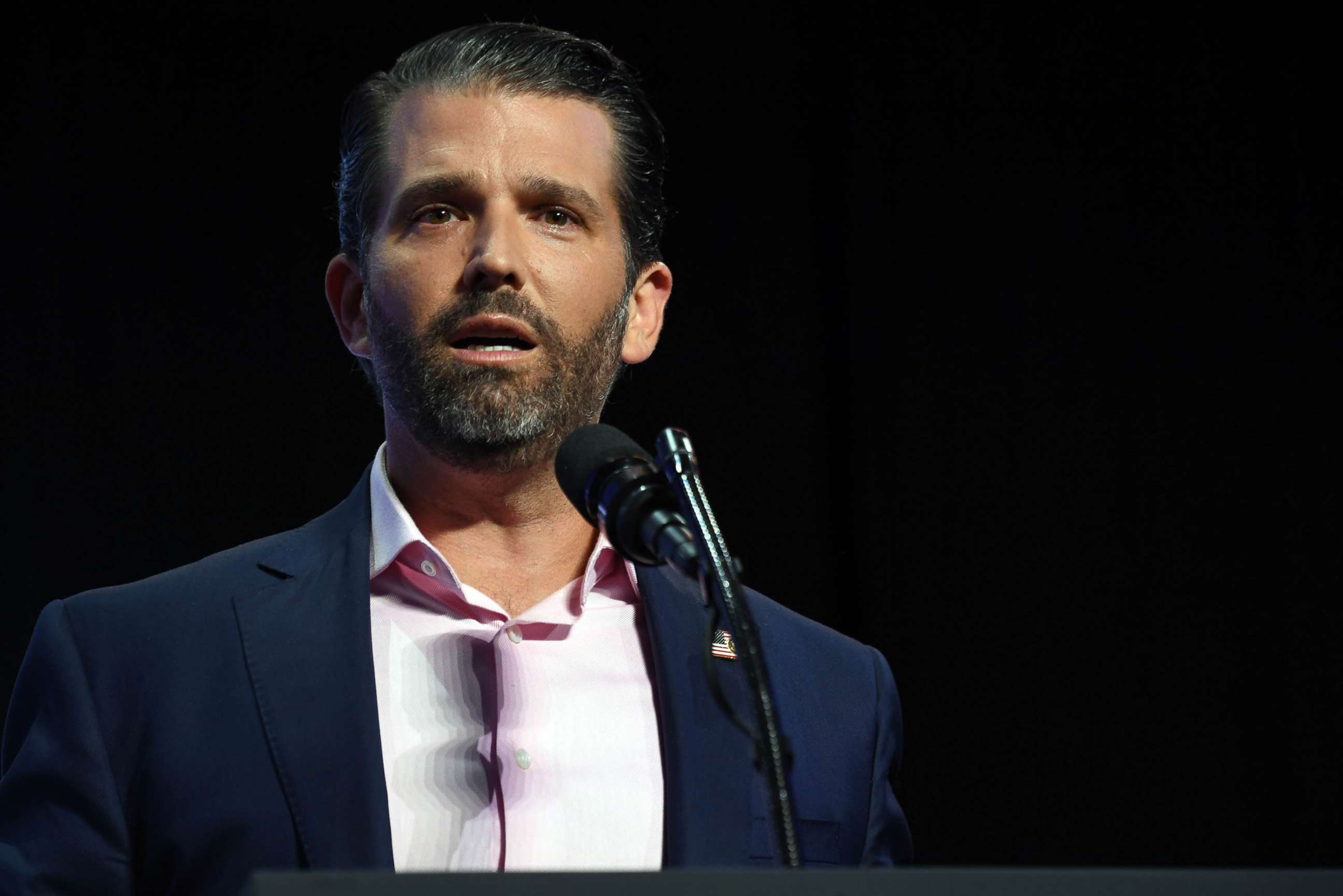 PHOTO: Donald Trump Jr. speaks during a Students for Trump event at the Dream City Church in Phoenix, June 23, 2020.