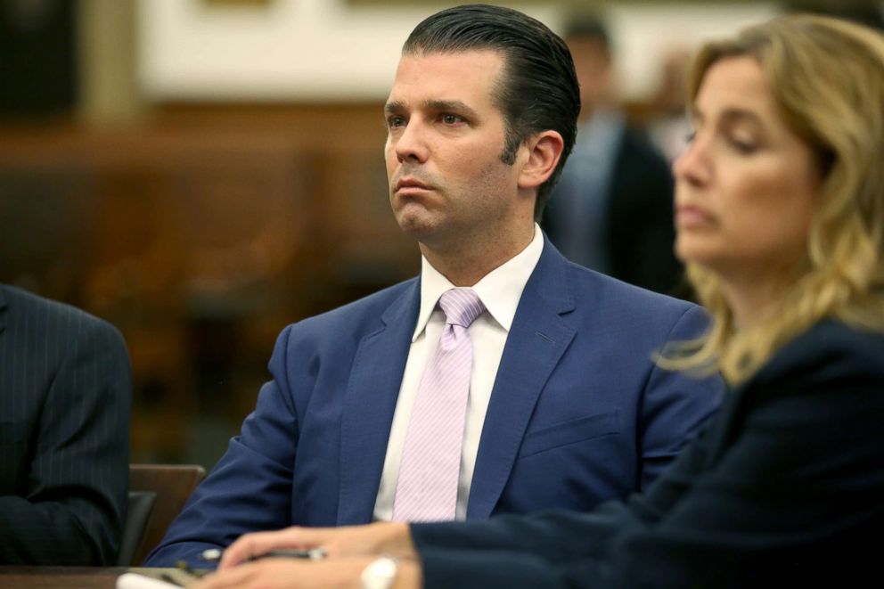PHOTO: Donald Trump, Jr. appears in Civil Supreme Court, July 26, 2018, in New York.