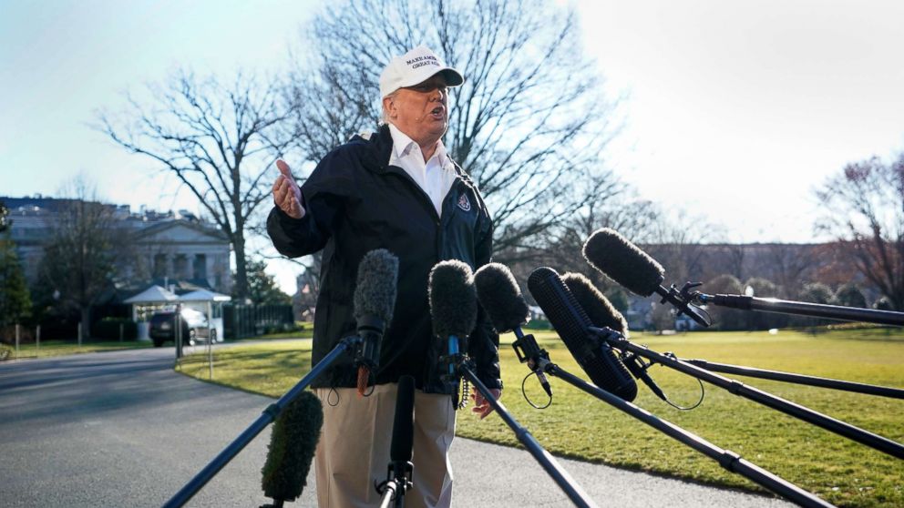 The president said he is "not prepared" to declare a national emergency along the southern U.S. border yet as government shutdown negotiations continue. 