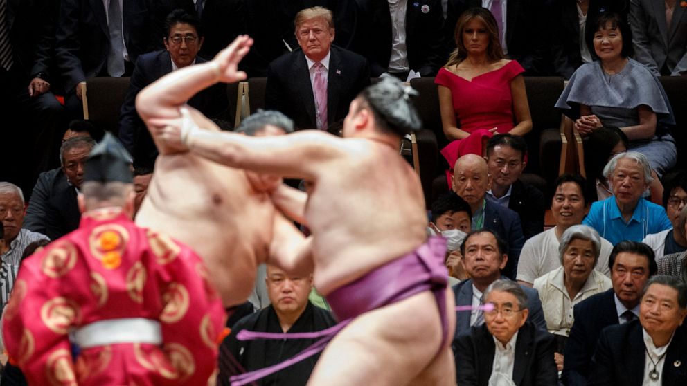 Trump Awards 'President's Cup' at Sumo Match in Japan