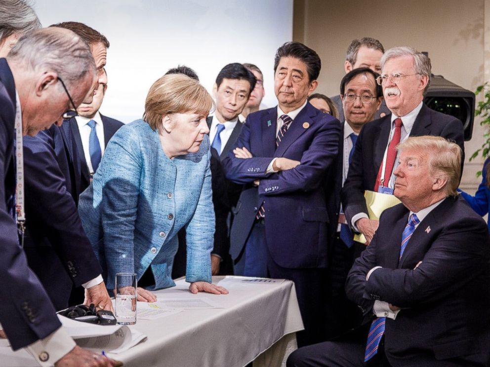 PHOTO: Steffen Seibert posted this photo on Twitter showing world leaders at the G-7 summit on June 9, 2018, in La Malbaie, Quebec, Canada.