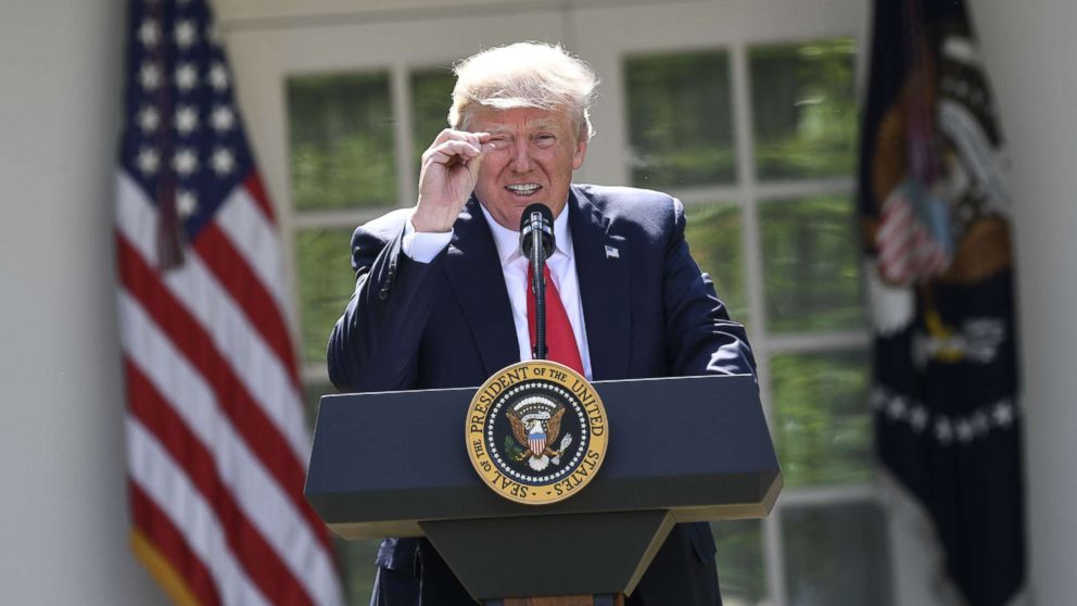 PHOTO:President Donald Trump announces his decision to withdraw the US from the Paris Climate Accords in the Rose Garden of the White House in Washington, DC, on June 1, 2017. 