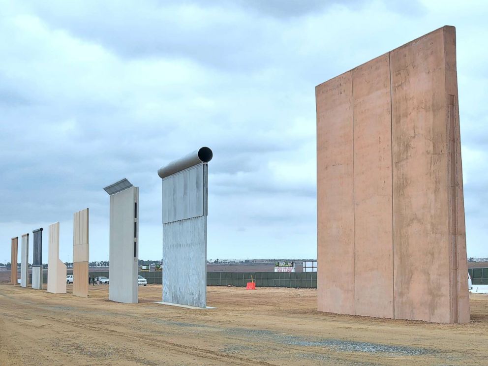PHOTO: A Homeland Security border patrol vehicle monitors the border area where prototypes of President Trumps proposed border wall are standing, Nov. 1, 2017 in San Diego, California.