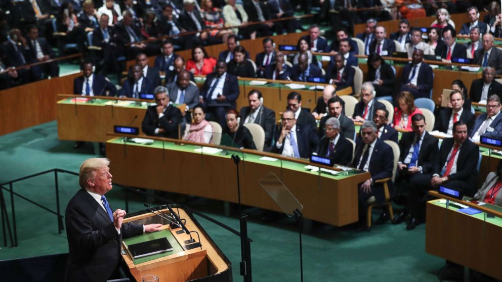 PHOTO: President Donald Trump speaks before the United Nations General Assembly,in New York,N.Y., Sept. 19, 2017. 