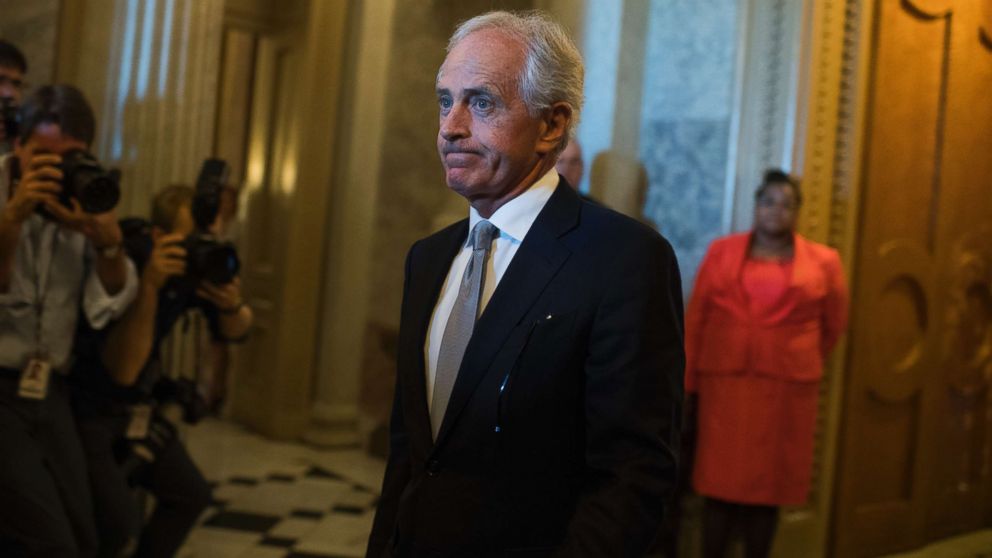 PHOTO: Sen. Bob Corker, R-Tenn., is seen leaving the Senate floor in the Capitol on October 24, 2017.