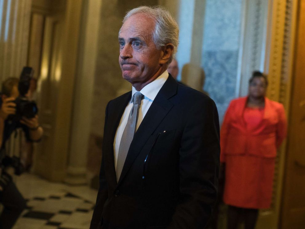 PHOTO: Sen. Bob Corker, R-Tenn., is seen leaving the Senate floor in the Capitol on October 24, 2017.