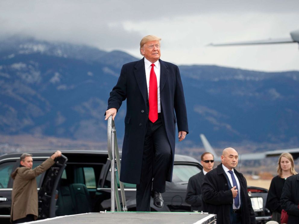 PHOTO: President Donald Trump at a bozeman rally at Yellowstone International Airport, Nov. 3, 2018, in Belgrade, Mt.