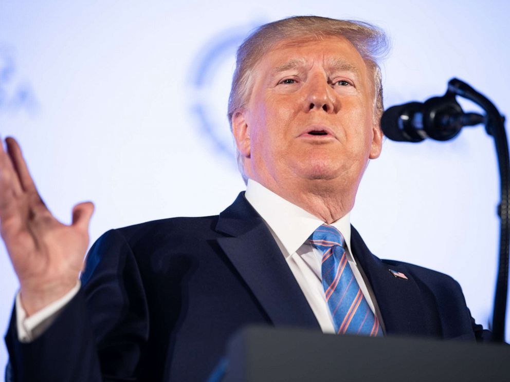 PHOTO: President Donald Trump addresses the Turning Point USAs Teen Student Action Summit 2019 in Washington, on July 23, 2019.