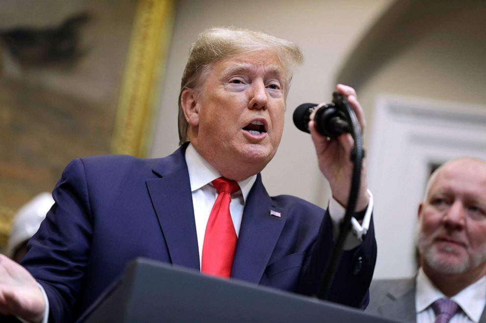 PHOTO: President Donald Trump delivers remarks on proposed changes to the National Environmental Policy Act, at the White House, Jan. 9, 2020.