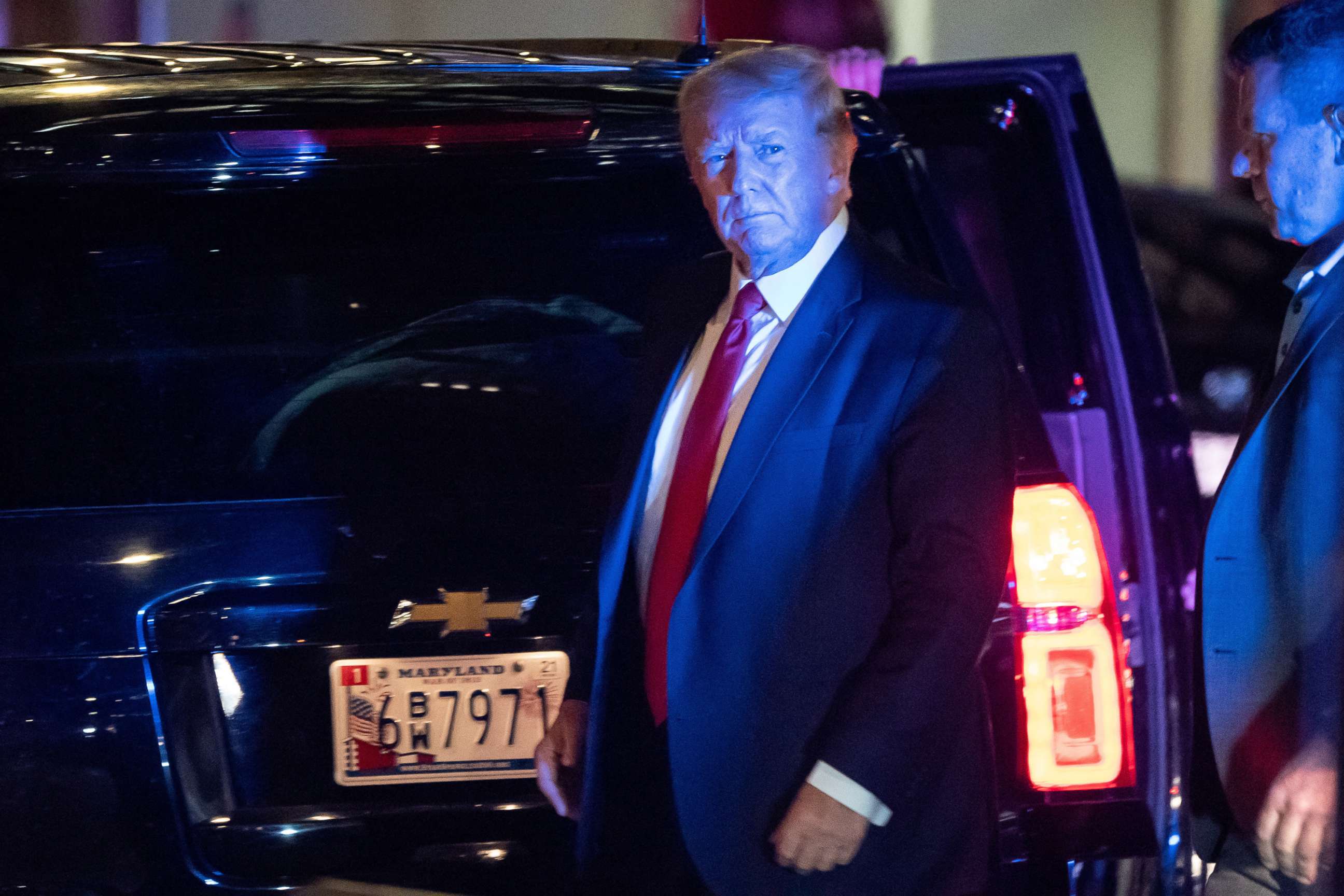 PHOTO: Former President Donald Trump arrives at Trump Tower in New York City, the day after FBI agents raided his Mar-a-Lago Palm Beach home, Aug. 9, 2022.