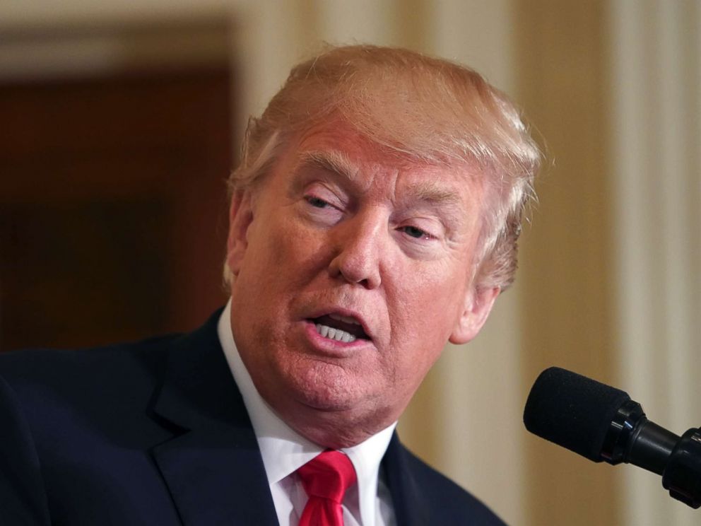 PHOTO: President Donald Trump speaks during a news conference at the White House on March 6, 2018, in Washington.