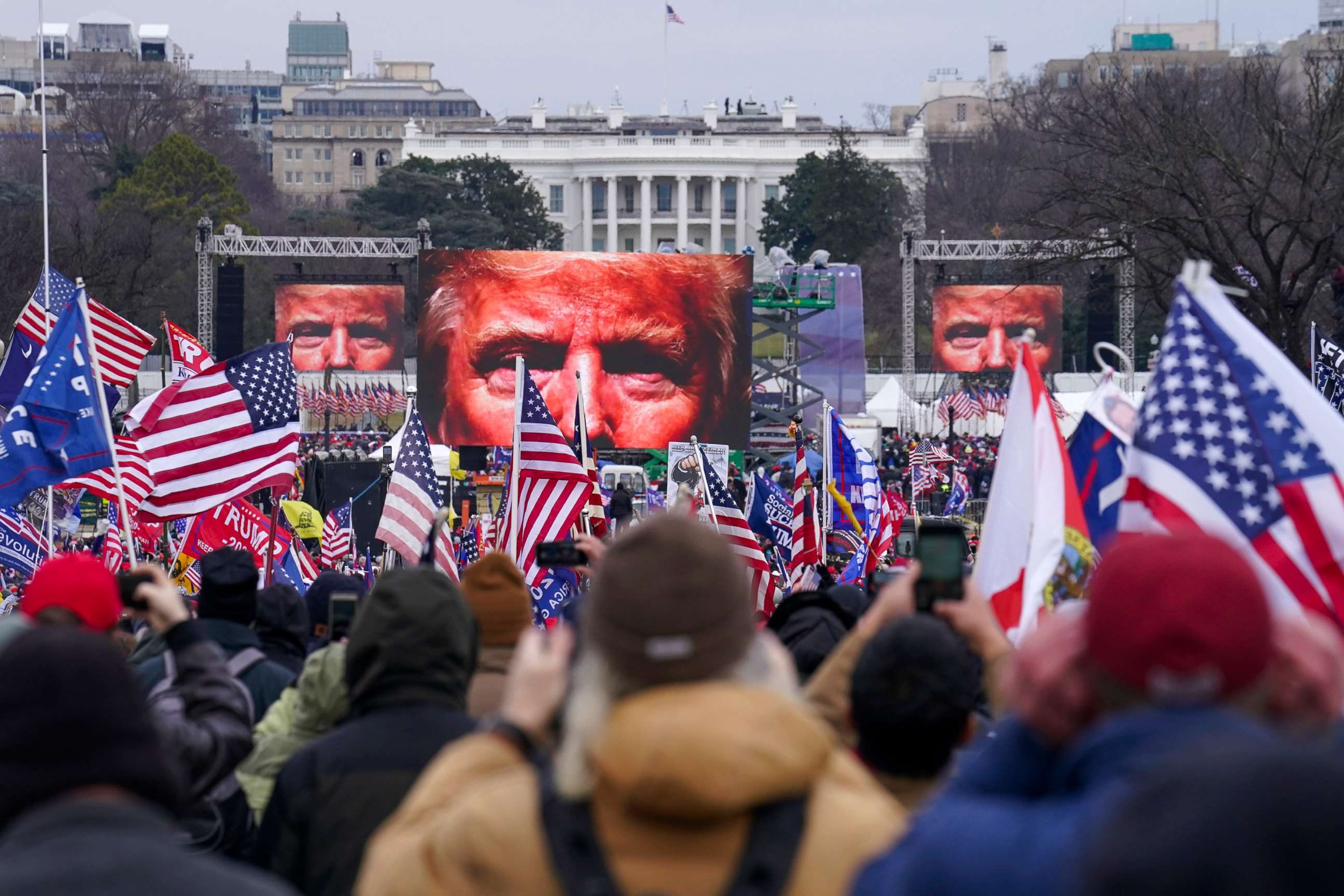 PHOTO: Trump supporters participated in a rally, Jan. 6, 2021, in Washington, D.C. As Congress prepares to affirm President-elect Biden's victory, thousands have gathered to show their support for President Trump and his baseless claims of election fraud.