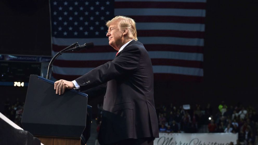 President Donald Trump speaks during a rally at the Pensacola Bay Center, Dec. 8, 2017 in Pensacola, Fla. 