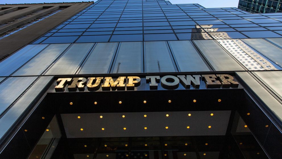 PHOTO: The main entrance to Trump Tower stands on 5th avenue in New York, Feb., 2020.