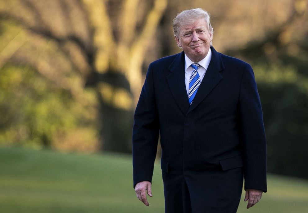 PHOTO: President Donald Trump walks on the South Lawn of the White House, on March 10, 2019, in Washington after returning from Mar-a-Lago in Florida.