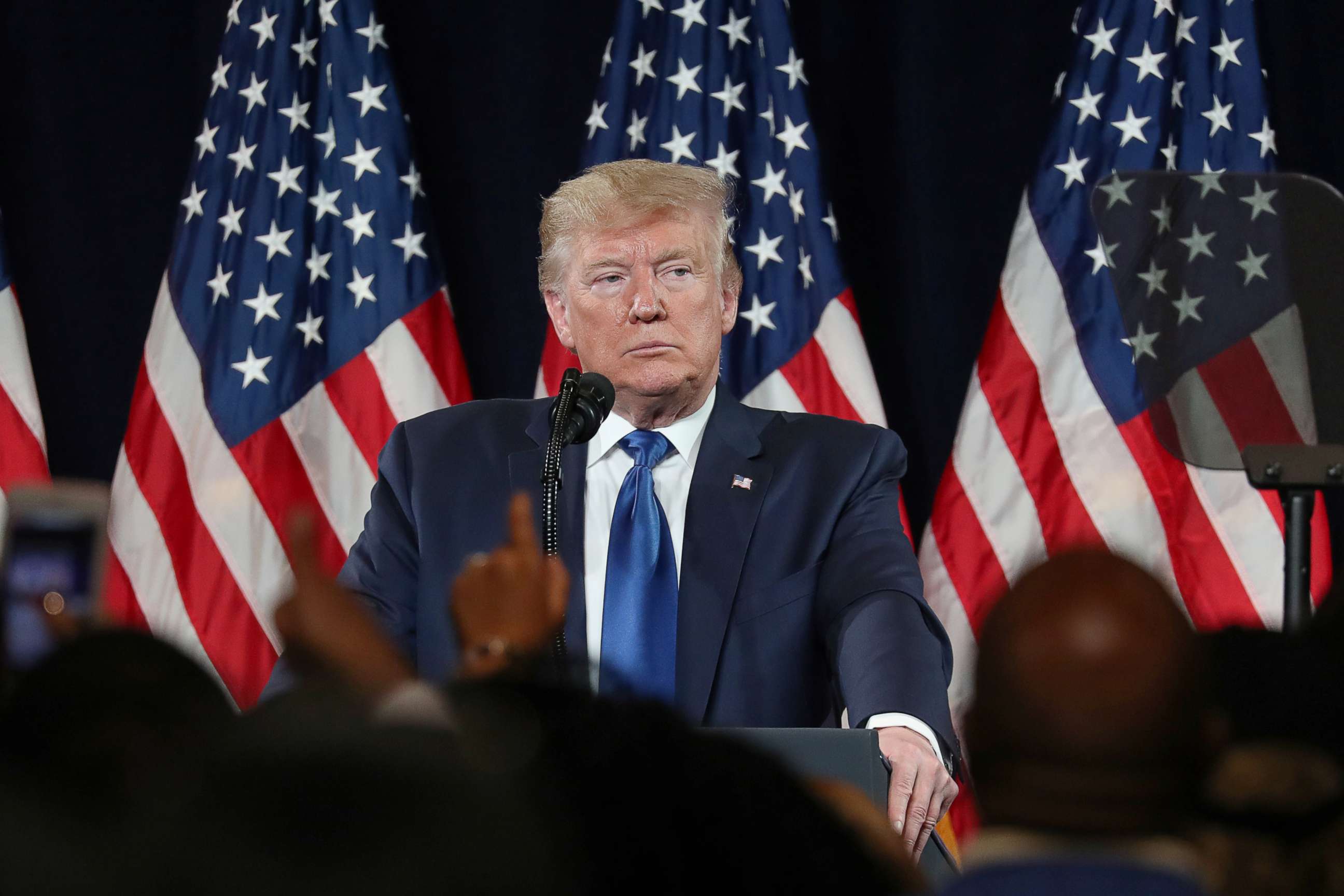 PHOTO: U.S. President Donald Trump speaks during a "Black Voices for Trump" campaign event in Atlanta, Georgia, U.S., November 8, 2019.